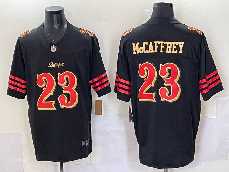 Men Nike San Francisco 49ers #23 Mccaffrey black 5th generation Limited NFL 2025 Jersey 0061